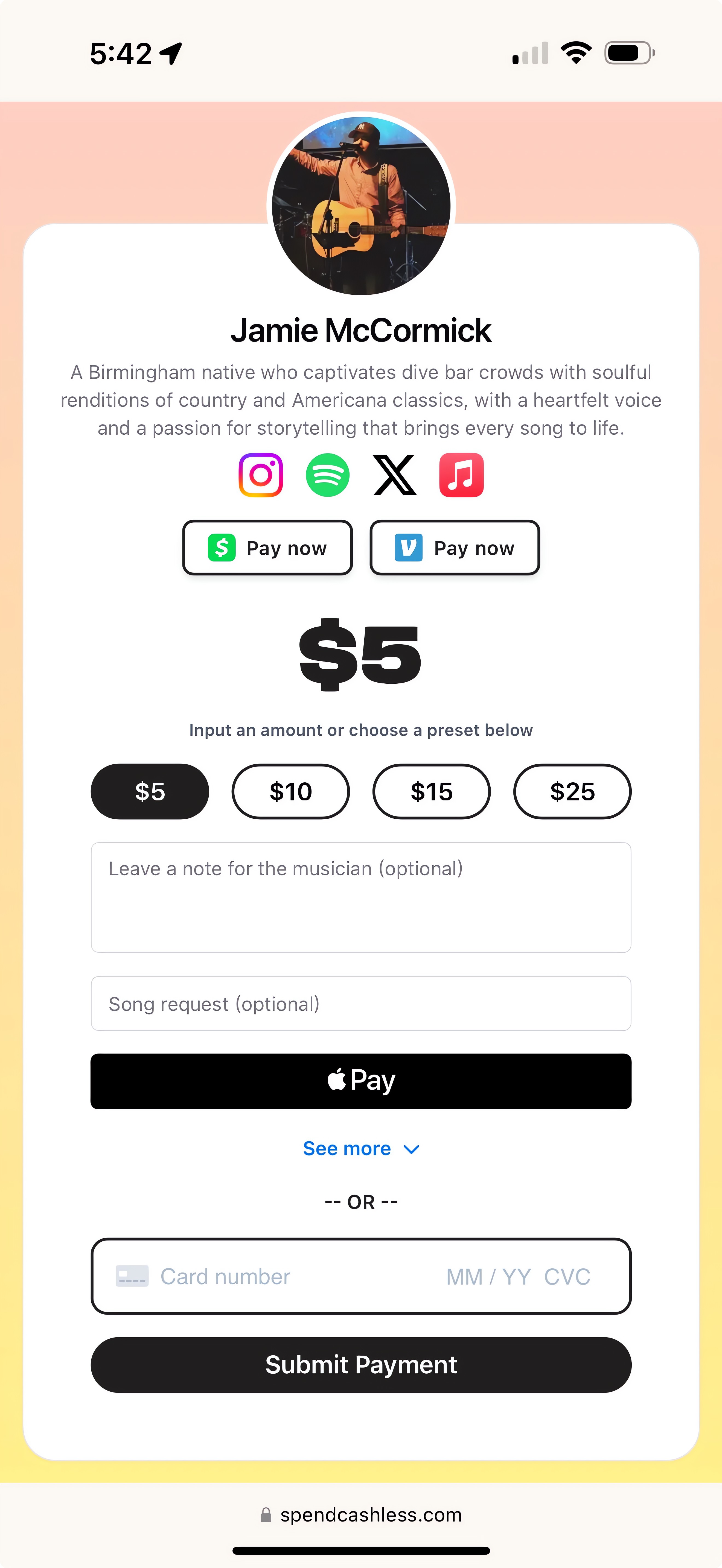 Cashless App Demo